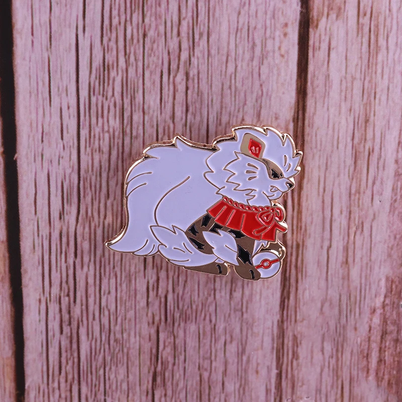 Arcanine pin блестящая Китайская Статуя Льва Шиши значок милые Хранители брошь на удачу прекрасный Рождественский подарок