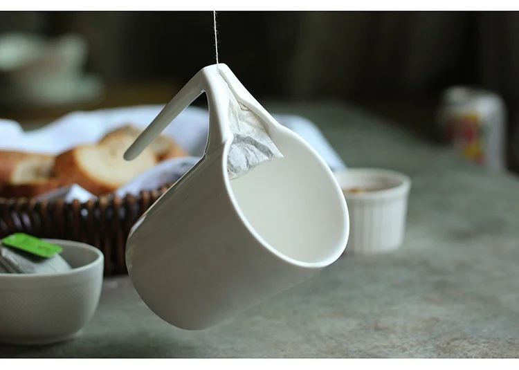 330мл Керамические кружка для чая Творческий чашки и кружки чая керамика Специальная кружка для чая чайная чашка с держателем чайного мешка белая фарфоровая кружка, Подарки для любителей чая Посуда для напитков