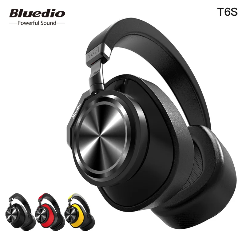 Bluedio T6S Bluetooth Headphones Active Noise Cancelling  Wireless Headset for phones and music with voice control