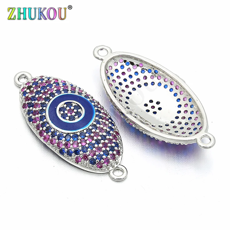 

11*25mm Brass Cubic Zirconia Rainbow Shell Charms Connectors DIY Jewelry Findings Accessories, Model: VS127