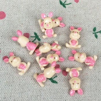 

10 Pieces Resin Cartoon Pig Miniature Fairy Garden Kawaii DIY Decorative Craft Scrapbooking Accessories Embellishment:9*16mm