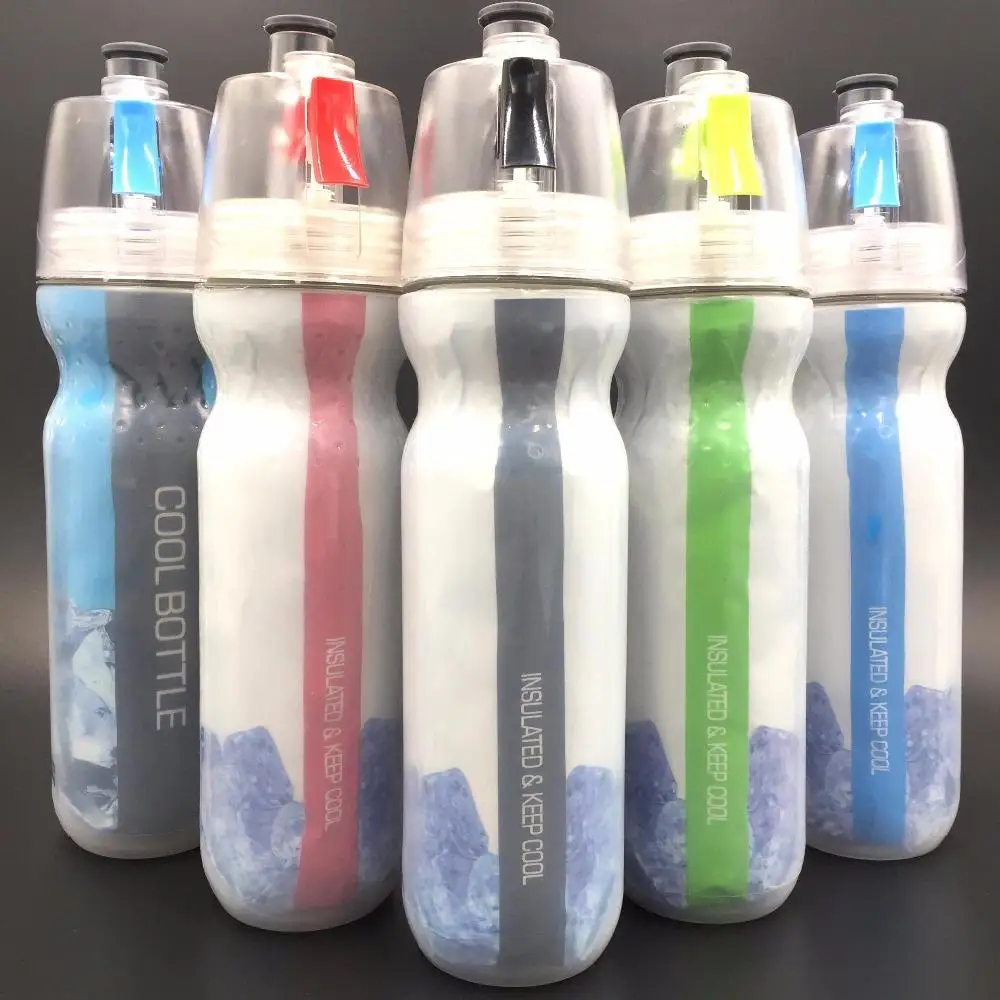 2 IN 1 Double deck Drink Bottle Squeeze Insulated Sip Squeeze Water Bottle for Hiking,Camping