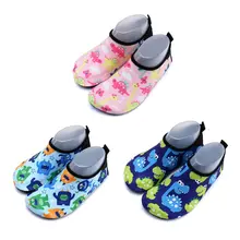 Детская водонепроницаемая обувь для плавания; милая обувь с рисунком динозавра и монстра из мультфильма; нескользящая резиновая подошва; быстросохнущая пляжная обувь для бассейна