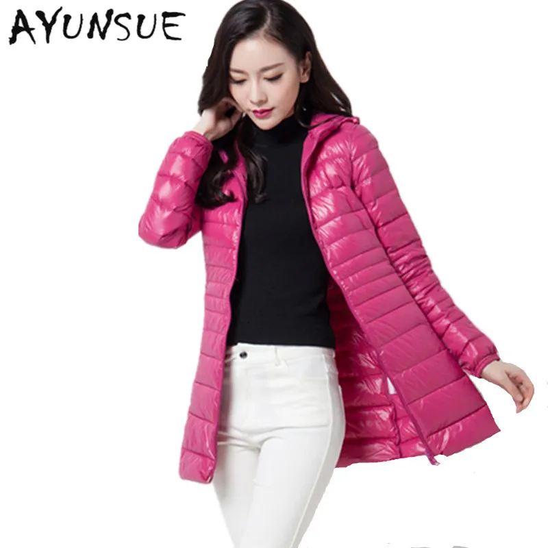 

Winter Jacket Women Parkas 2018 Warm Winter Coat Women Ultra Light Thin Slim Hooded White Duck Down Jackets Plus Size 6XL HJ224