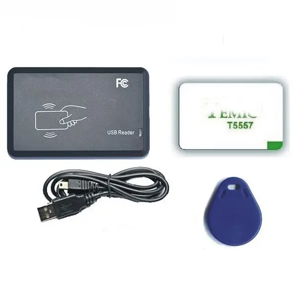 125 кГц EM4100 RFID Копир/Писатель/Дубликатор(T5557/T5577/EM4305) бесплатно 5 перезаписываемых карт - Цвет: 1 wrtier with 5 card