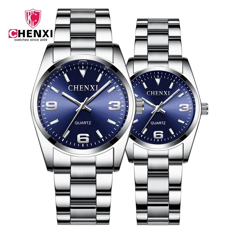 Женские часы-браслет женские CHENXI кварцевые часы relogio feminino цифровые часы для девочек кожаные часы женские наручные водонепроницаемые - Цвет: Blue2