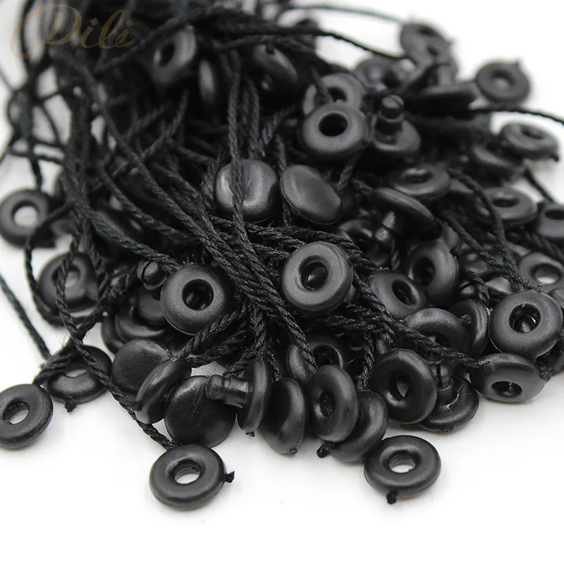100pcs black garment hang tag string 7'' quanlity hang tag string cord for garment price seal