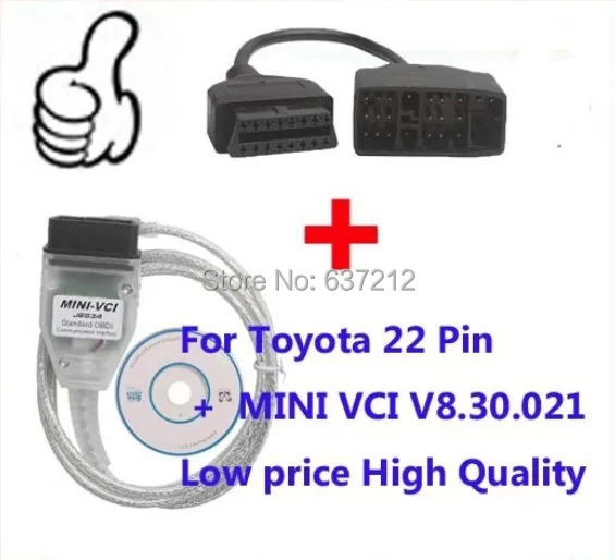V14.10 для Toyota 22 контактный адаптер OBD Mini VCI Tis Techstream 16 интерфейс стандартный