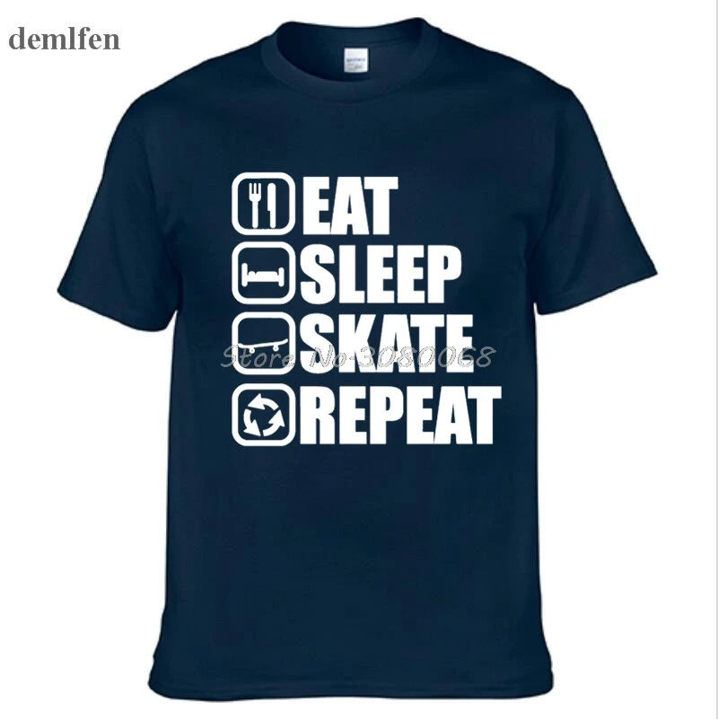 Eat Sleep Skateboard Men/'s Long Sleeve T Shirt Funny Humour