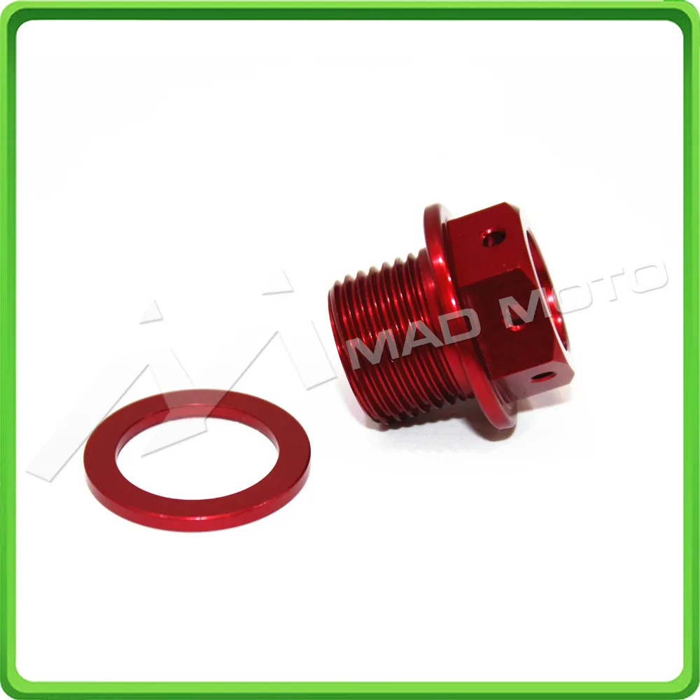 Magnetic Oil Drain Sump Plug Bolt M12 x 1.5mm M12 1.5mm For Honda CBR1000RR ABS 2004 - 2017 & CBR600RR ABS 2003 - 2017 Red (4)