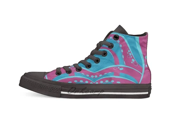 

Put An Octopus On It! (purple and blue) Casual High Top Canvas shoes sneakers Light Walking Shoes