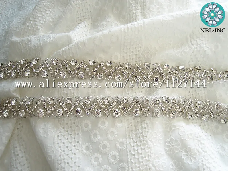 10 м) Люкс рук бисером Швейные Серебряный Кристалл Rhinestone Аппликация отделка для торжественные платья DIY утюг на wdd0765