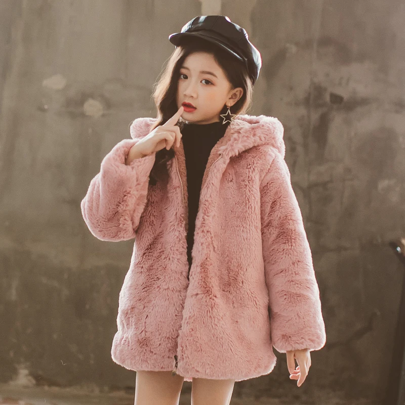 

Sweater for Girls 2018 New Girls Fur Coat Korean Winter Fur Coat Princess for Girls Plus Velvet Padded Coat Wool Coat for Kids