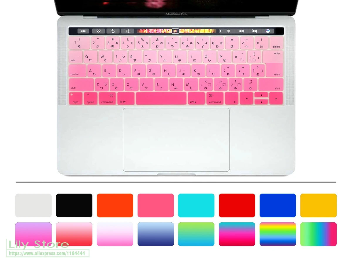 Японская Радужная Клавиатура Обложка кожа для нового Macbook Pro 13 &quot15&quot Retina A1706 A1707