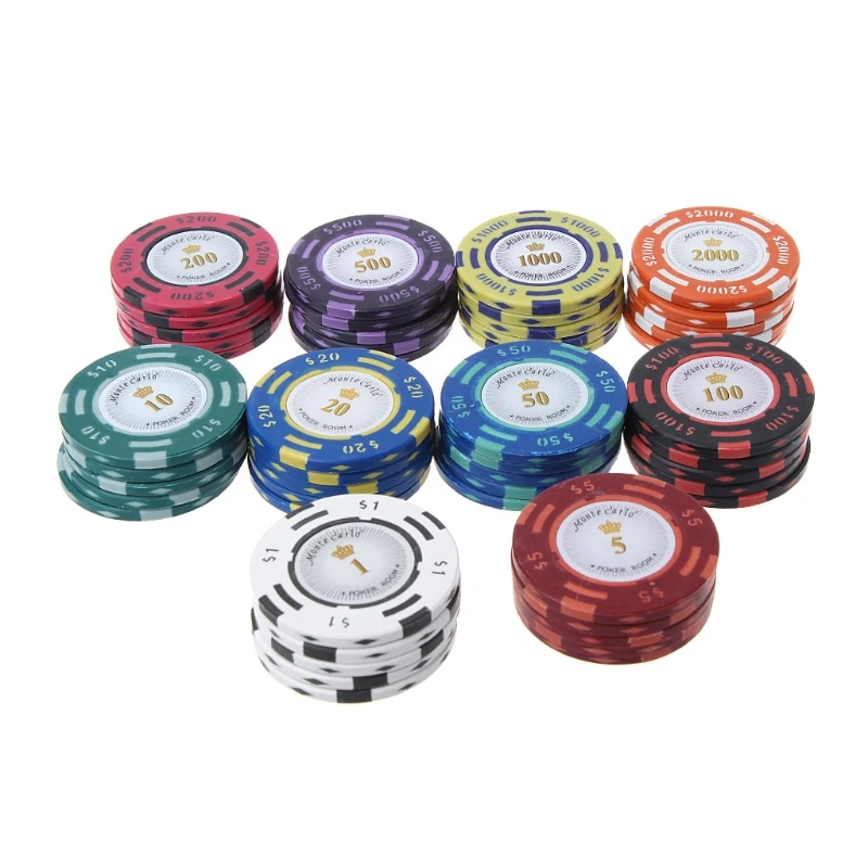 OOTDTY Лидер продаж 5 шт. фишки для покера глиняные монеты казино Техасский Холдем долларовая Монета баккара Pokerstars