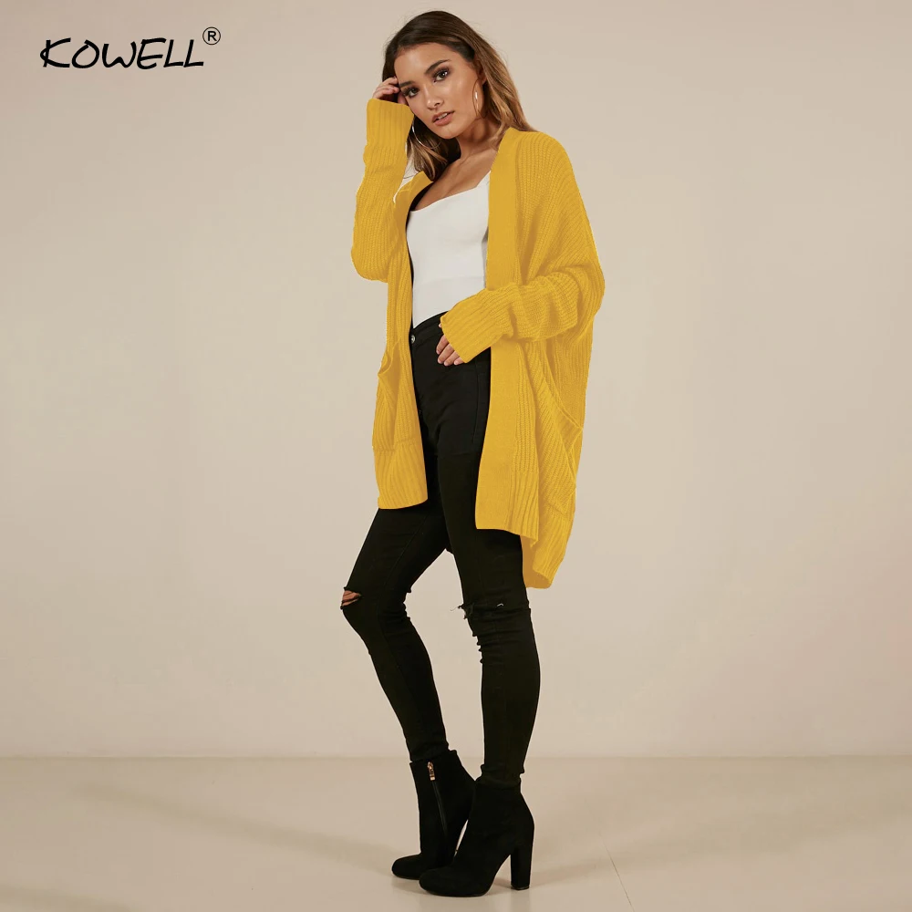 2018 Autumn Winter Knitted Cardigans Women Coat Three Colors Long Sleeve With Pocket Loose Knitted Soft Cardigan Sweater Women