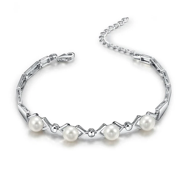 Sinya 925 Sterling Silver Bracelet For Women With Aaa Freshwater Sinya 925 Sterling Silver Bracelet For Women With Aaa Freshwater Pearls Best Lover Christmas Birthday