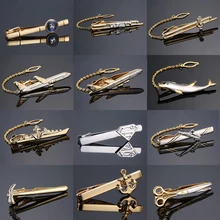 Модные металлические Для мужчин зажим для галстука нежный Для мужчин стильный галстук-бабочка галстук застежка-молния контактный зажим для молоточек с дельфином самолет корабль Свадебный галстук-бабочка Для мужчин ювелирные изделия