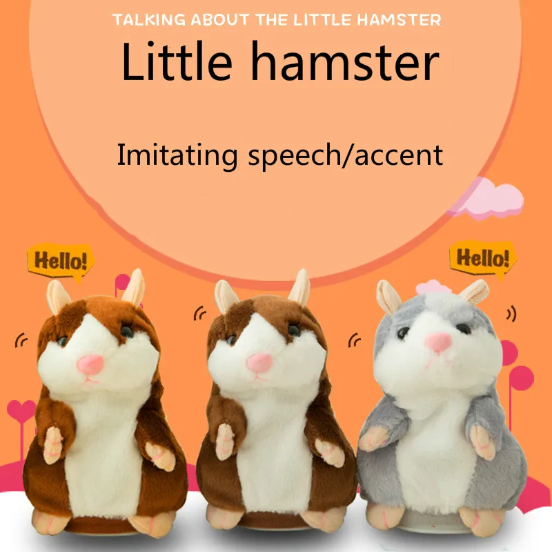

Cute little hamster that can talk and change voice Recording vole plush toys for Children Mouse Learn Tongue Plush Toys