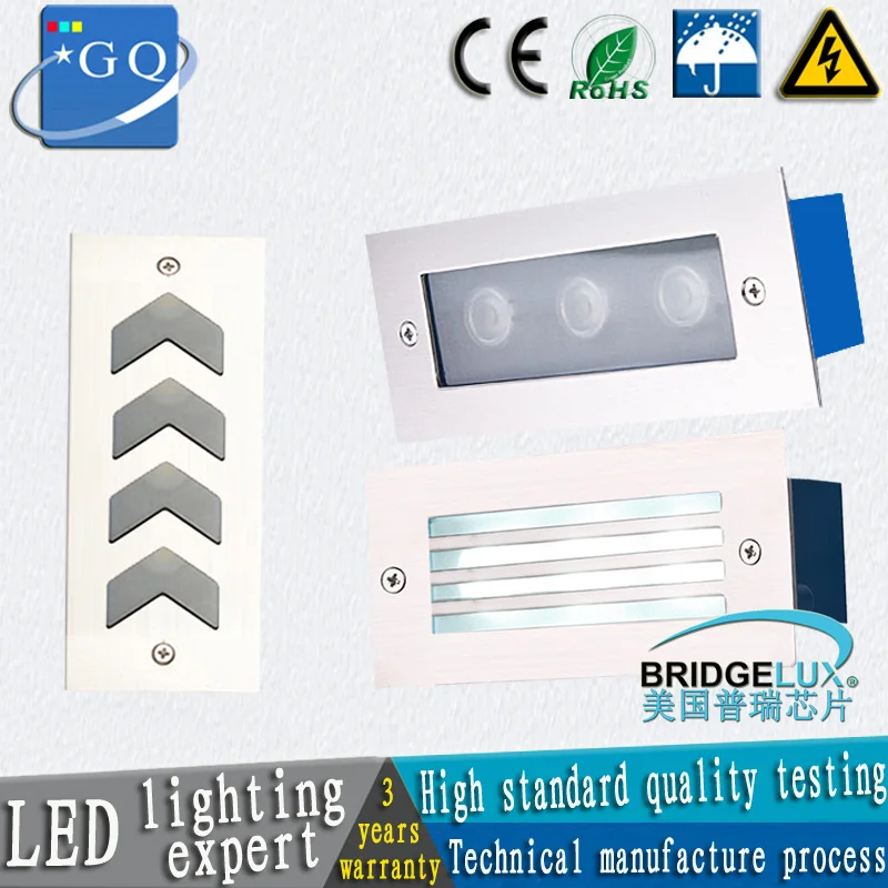 

1W-5w Led Wall Corner Lamp LED Recessed Step Stair Light Waterproof Basement Porch Pathway Bulb Warm White