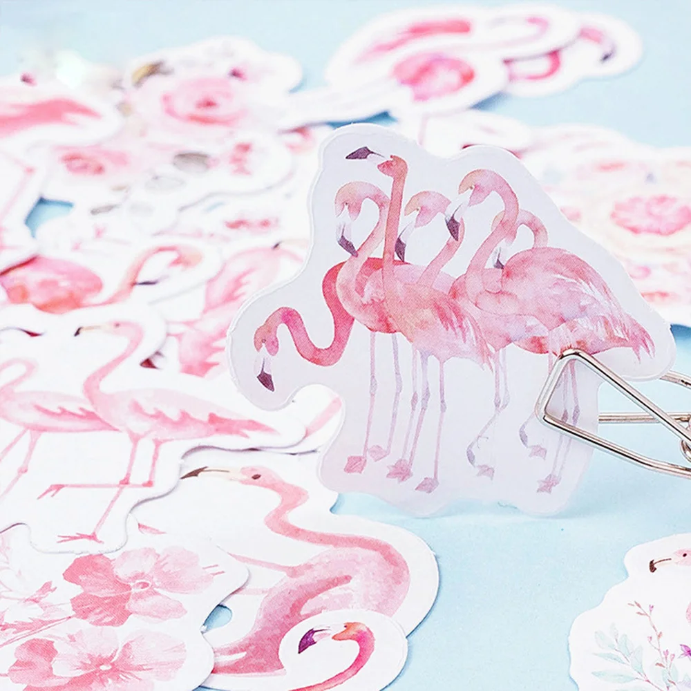 45 шт./кор. милые канцелярские наклейки "сделай сам", рубашка с изображением фламинго, липкие Бумага Kawaii наклейки для украшения дневник в стиле Скрапбукинг фото Ablums