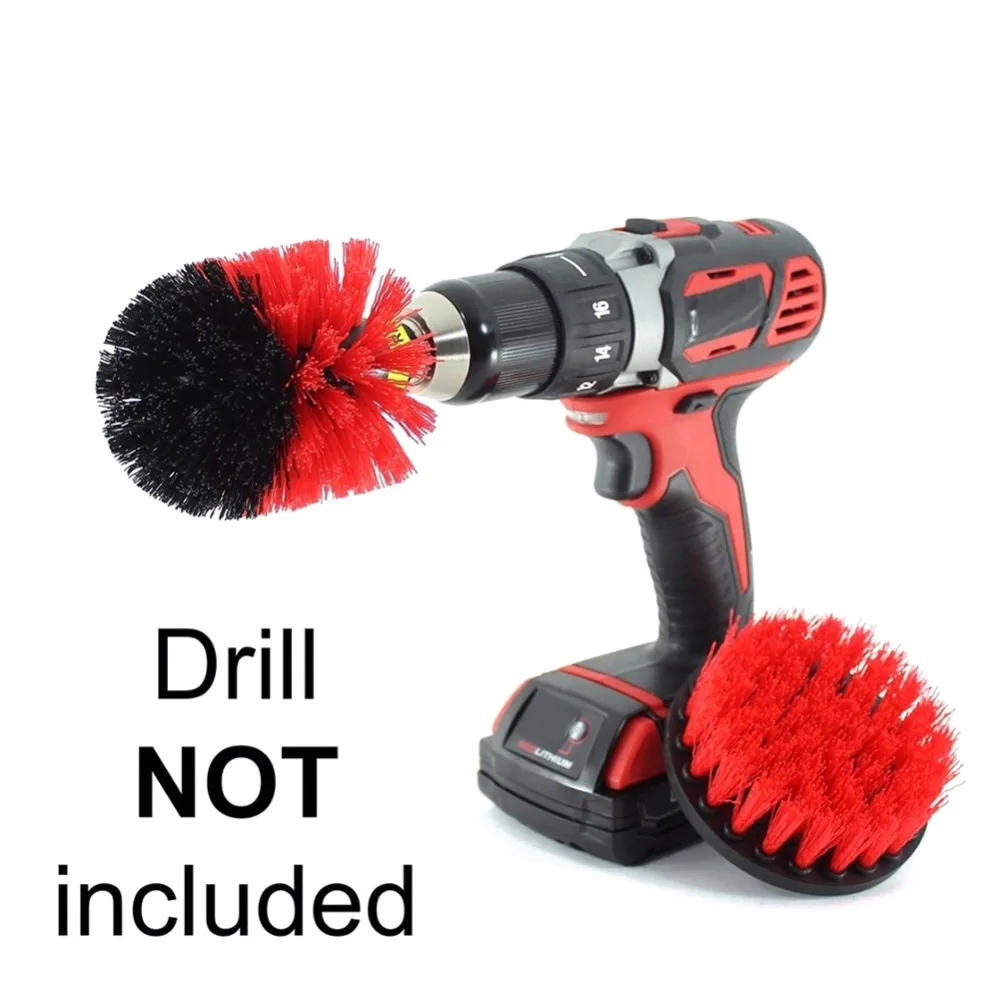 3 pcs Power Scrubber Brush Set Drill Brush Clean for Bathroom Surfaces