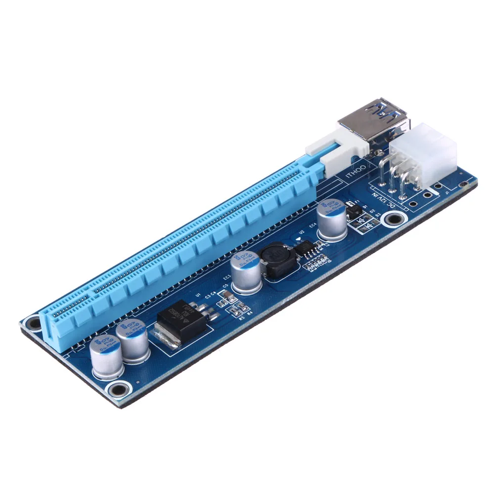 40 см MINI PCI-E USB 3,0 PCI-E Express 1x to16x удлинитель Riser Card Adapter SATA 6Pin кабель питания для майнинга биткоина