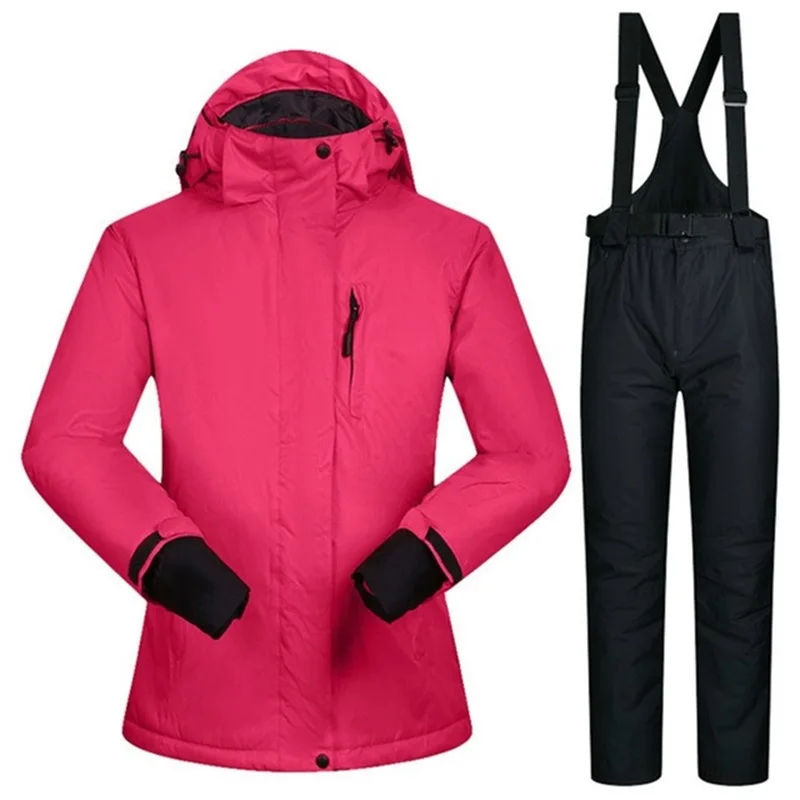 Super Warm Ski Suit Women Winter Windproof Female Ski Jacket Pant Suits