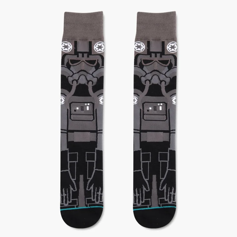 Европейский Большой размер Красочные мужские носки для HipHop Звездные войны Робот Стиль Хлопок Скейтборд уличная одежда для женщин Мода мультфильм носки - Цвет: 19