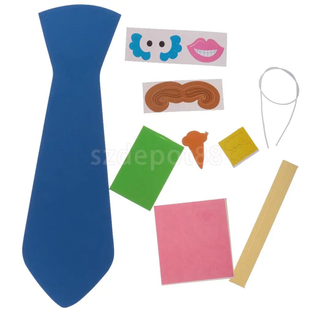 Сделайте свой собственный день отца Expression Tie Kit галстук праздник DIY Makings - Цвет: Blue