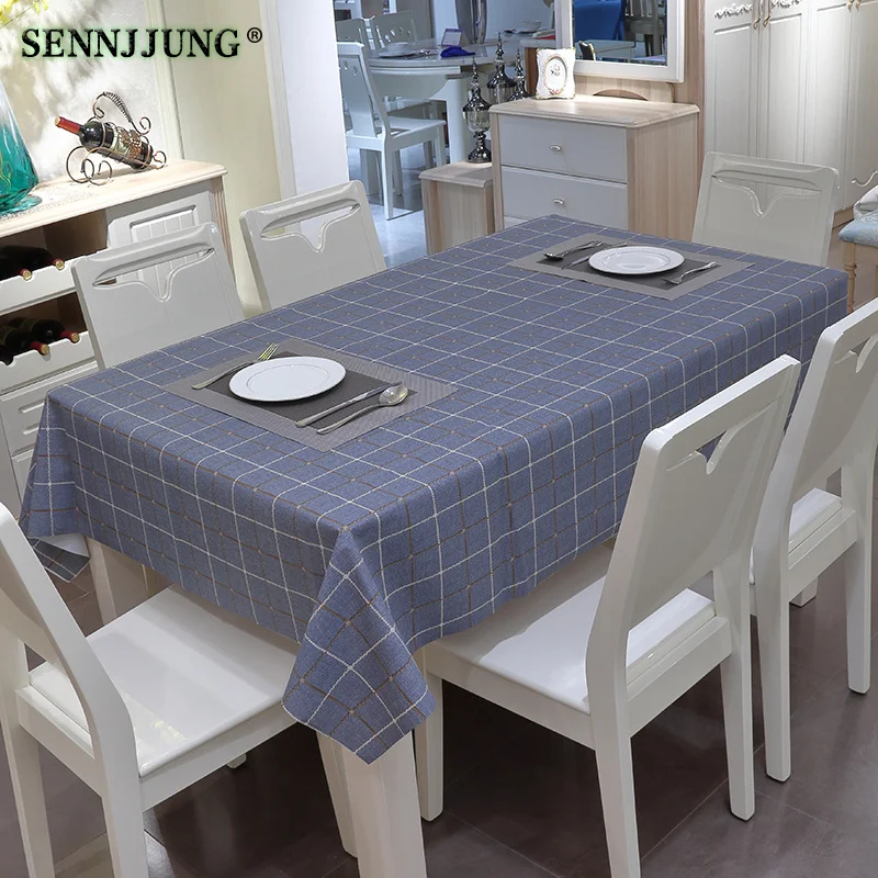 Plaid Waterproof Wipe Clean PVC Vinyl Table cloth Oilproof Dining Kitchen Table Cover Square Oil Cloth household Tablecloths