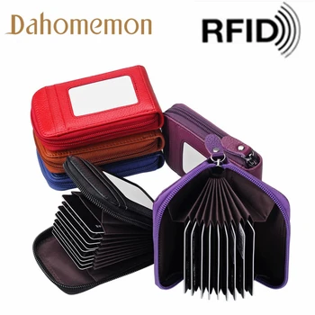 

Genuine Leather Unisex RFID Anti-scanning Business Card Holder Bank Credit Storage supplies Card Case ID Holder cardholder carte