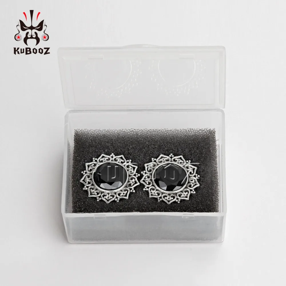 KUBOOZ модные из нержавеющей стали циркон винтажные Цветочные затычки для ушей и
