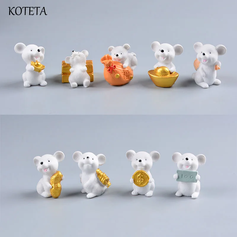 

Koteta 1pc Mini Animal Figures Toys Lovely Simulation Mouse Collection Model for Kids Desktop Decoration Kawaii Christmas Gift