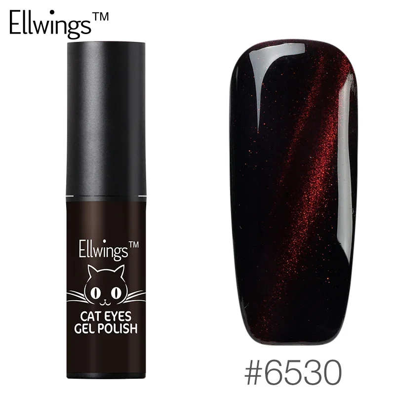 Ellwings блеск 3D цвета Пламя Красный кошачий глаз гель лак для ногтей УФ гель лак блеск магнит новейший DIY гель лак - Цвет: 6530