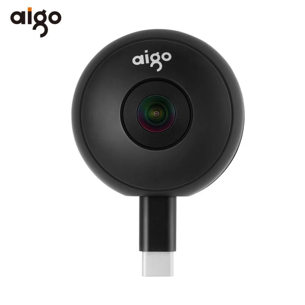 

Aigo VR Mini Panoramic Camera 720 Degree Video Camera Dual Lens with Dual Adapters Micro Connectors for Smartphone Plug and Play