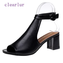 Free shipping summer brand sandals ladies PU leather fish mouth ladies sexy high heels 6.5CM shoes women C0302 free shipping shoes woman 2018 summer flock brand ol high heeled woman sandals frosted with fish mouth ladies sexy sandals