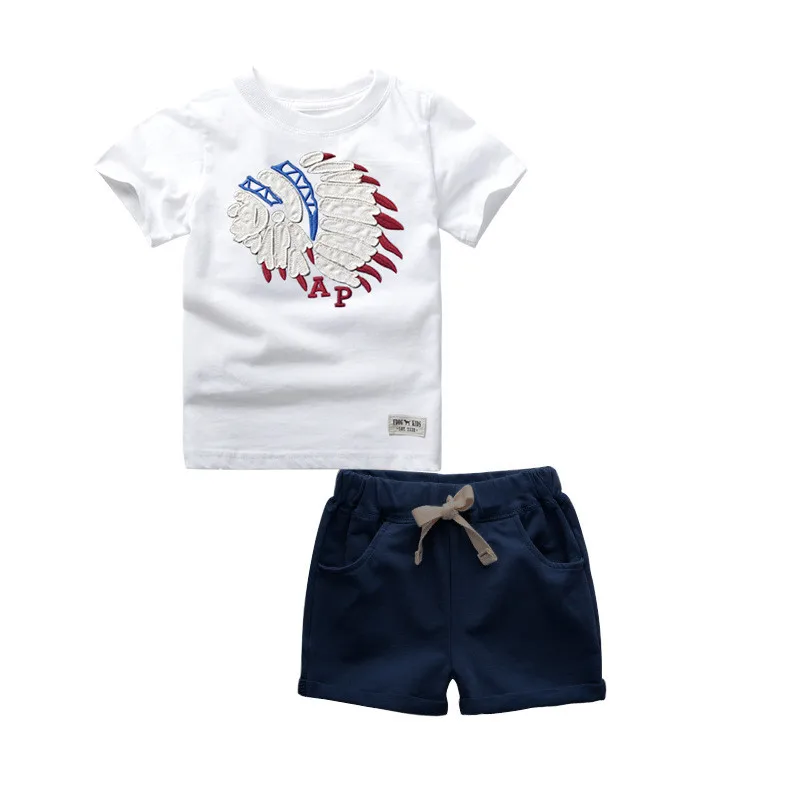 2017 New Children Summer Clothing Sets Kids Boys Clothes Set Baby Boys Cotton T-Shirt+Pants Tracksuits Costumes for kids Roupa26