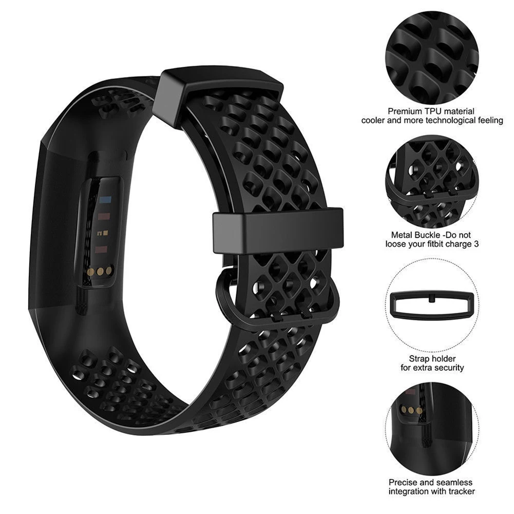 Rhombus дышащие силиконовые часы ремешок Замена новый для Fitbit Charge 3|Ремешки часов| |