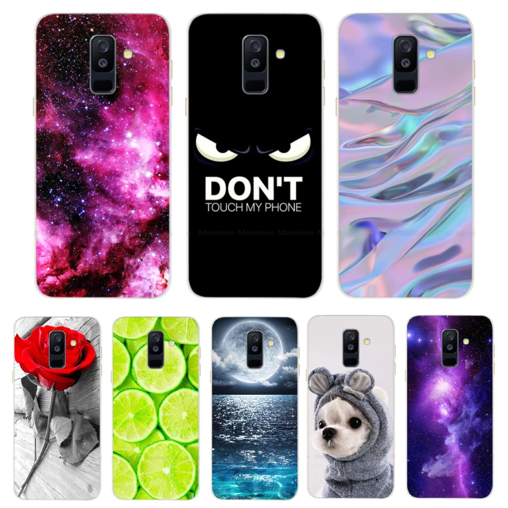 Силиконовый чехол для Samsung Galaxy A6 2018 прозрачные Мультяшные мягкие ТПУ чехлы