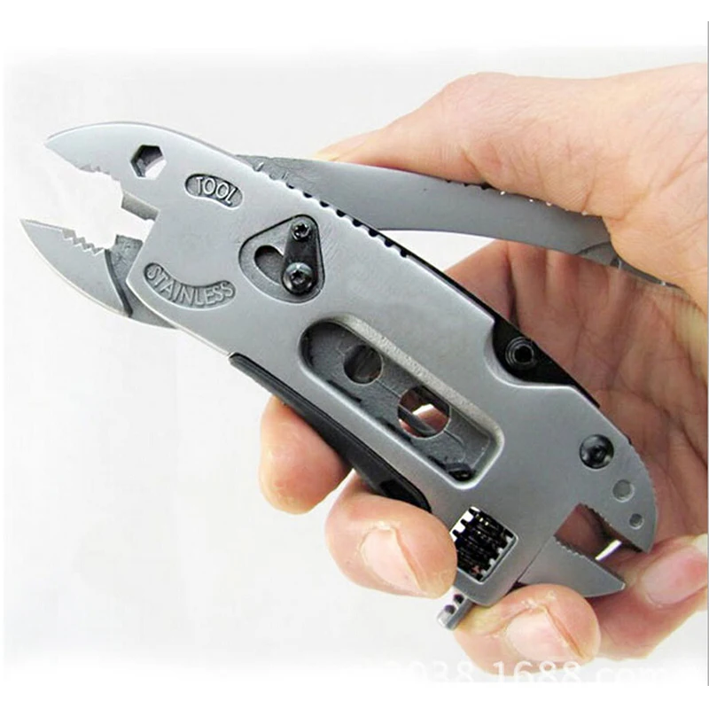 Multi Functional EDC Tool Adjustable Wrench Jaw + Screwdriver + Pliers + Knife Tool Set Survival