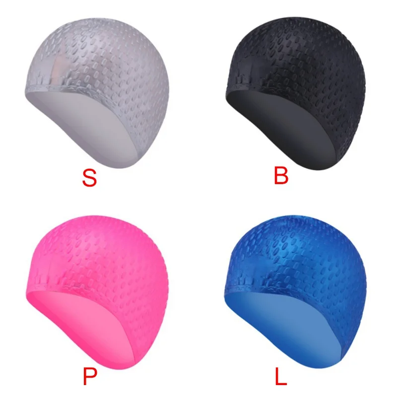 Мужская и женская силиконовая резиновая купальная шапочка, 3D эргономичный дизайн, карманы для ушей для взрослых, водонепроницаемая шапочка для плаванья, аксессуары для плавания