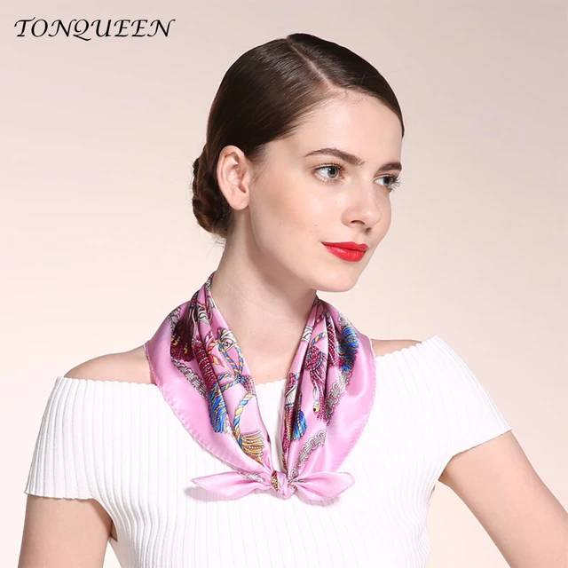 100 silk Scarf for Women Luxury brand mini Square Scarves Stewardess