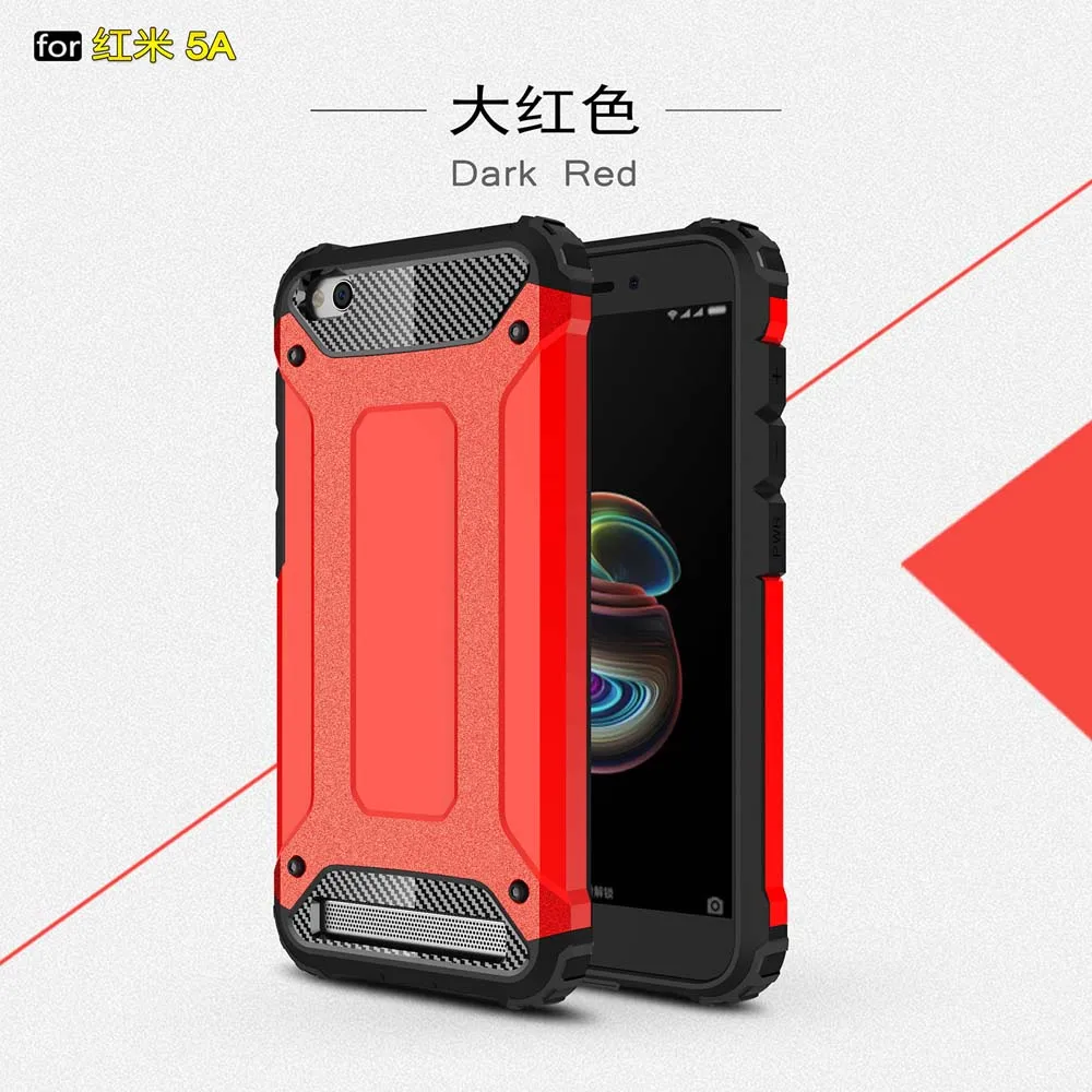 Противоударный чехол-броня Coque 5.0For Xiaomi Redmi 5A чехол для Xiaomi Redmi 5A Redmi5A телефона чехол-лента на заднюю панель - Цвет: Red