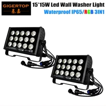 2 шт./лот Hi-мощный 225 Вт триколор RGB 15x15 Вт 3в1 светодиодные прожекторы для стен, открытый светодиодный фонарь RGB, Режим DMX