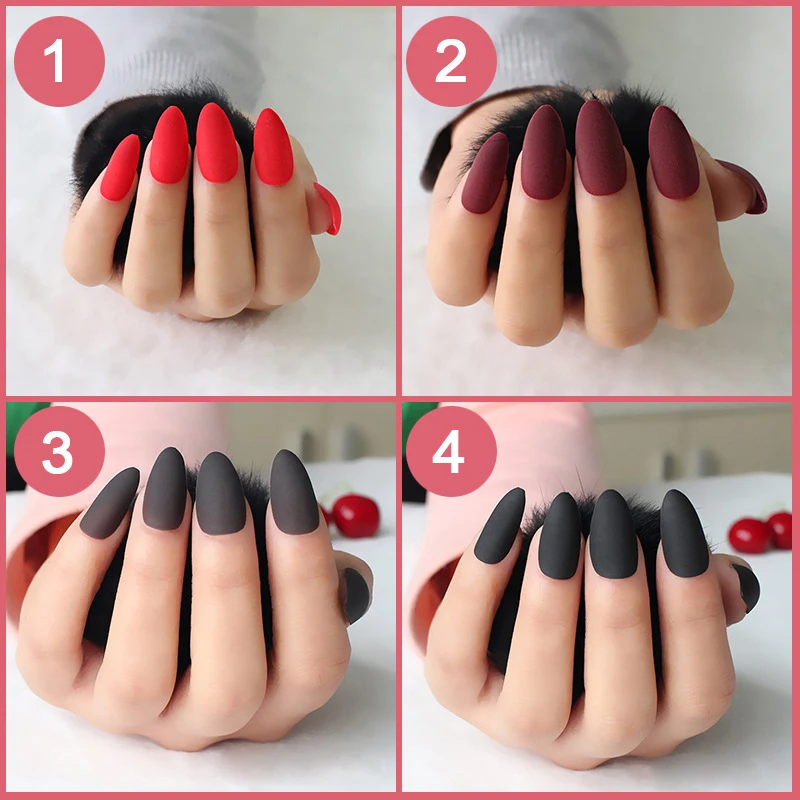 Matte Candy Red Nails