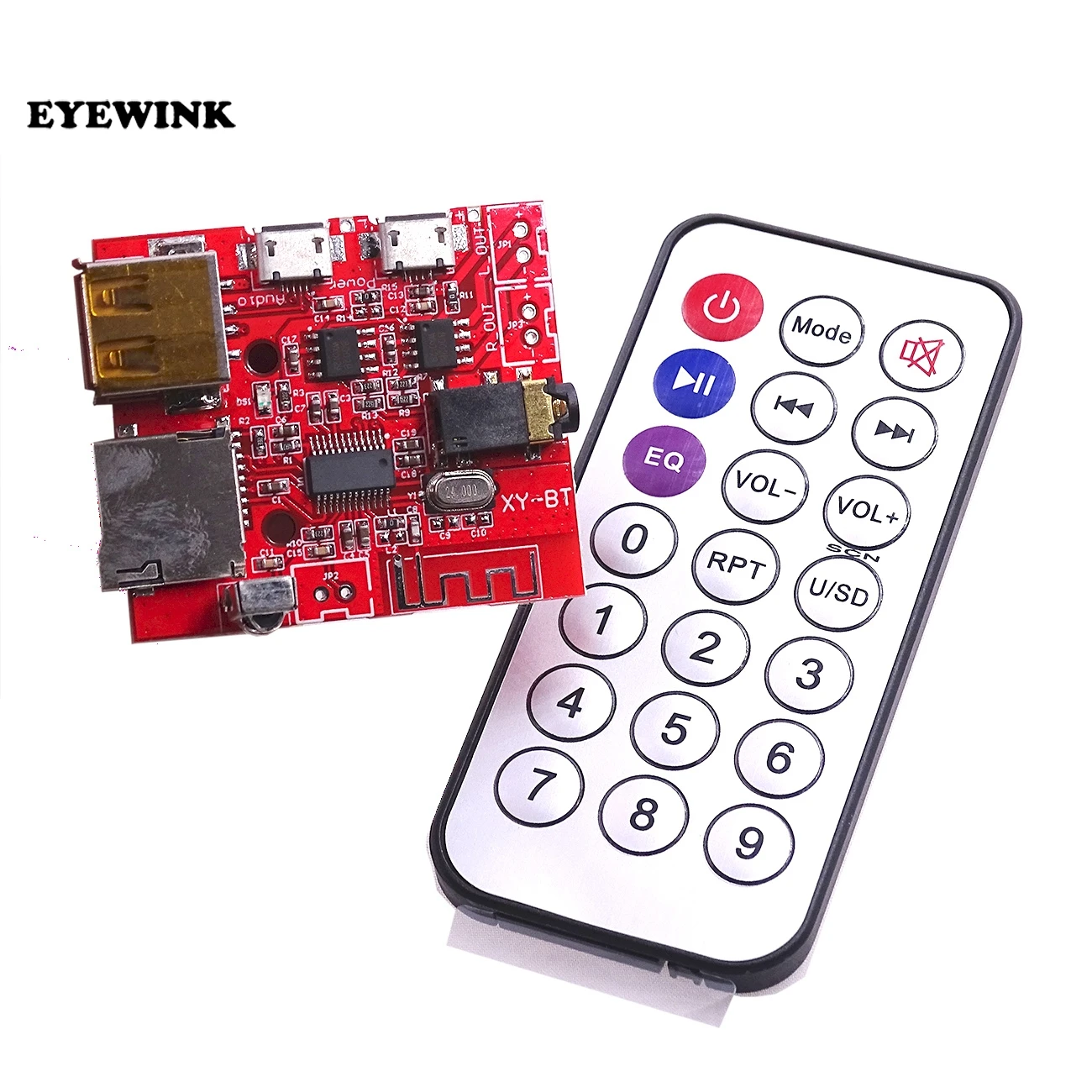 

Bluetooth 4.1 MP3 WAV Decoding Board Car Speaker Audio Receiver 3W Amplifier Module Support USB TF U-DISK IR Remote Board