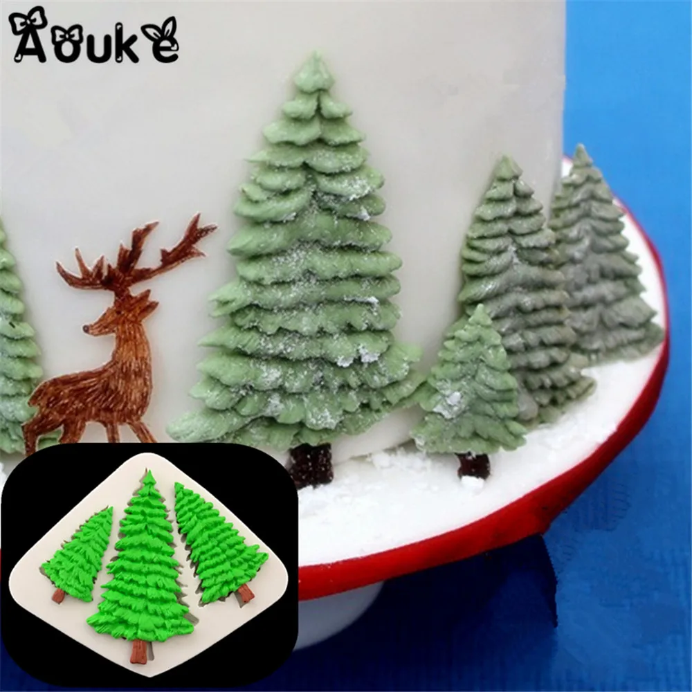Christmas Tree Shape Fondant Silicone Mold Candy Cookie Cupcake Molds