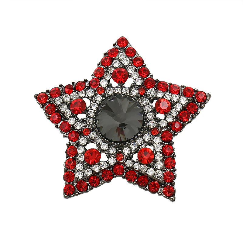 WEIMANJINGDIAN Высокое качество Кристалл Стразы Броши звезды булавки для женщин в синий/красный/серый разные цвета