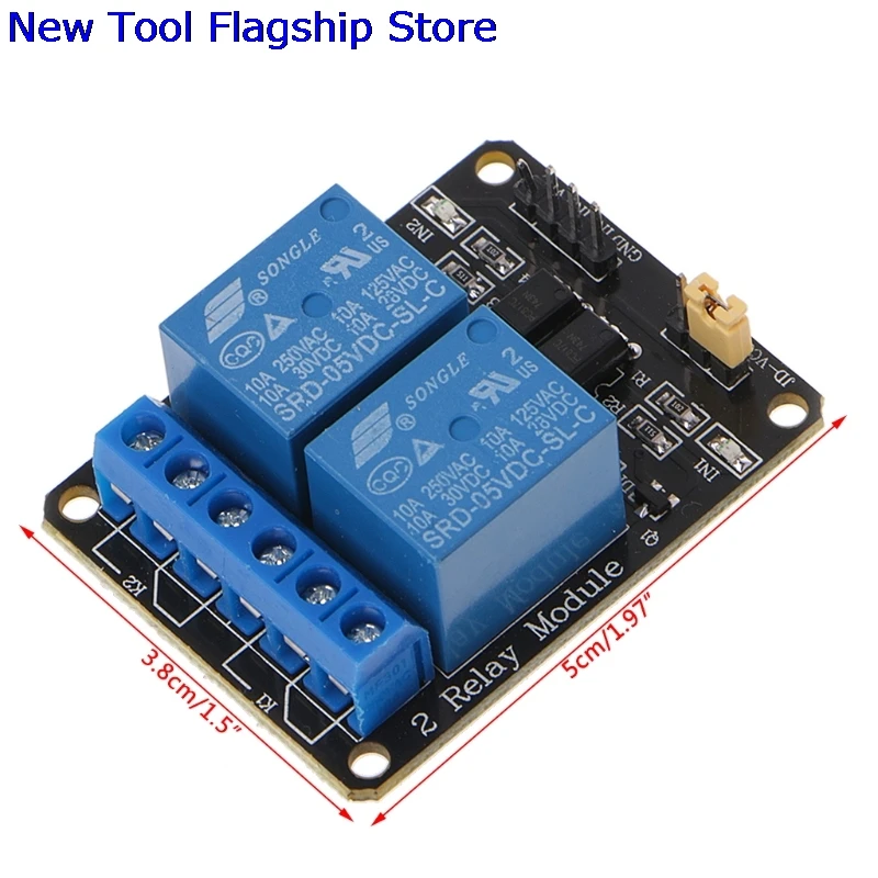 2 канала DC 5 В реле модуль коммутатора для Arduino Raspberry Pi рулейный модуль DSP